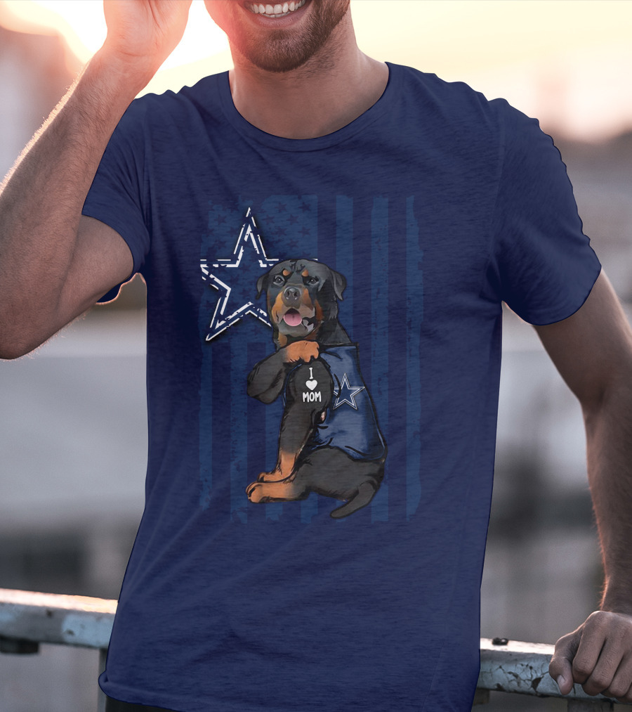 Rottweiler I Love Mom Dallas Cowboys Star T-Shirt
