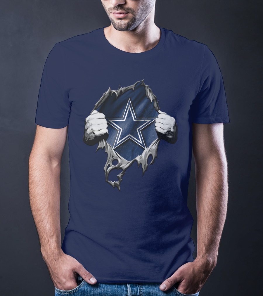 Torn DALLAS COWBOYS Star Logo Reveal T-Shirt