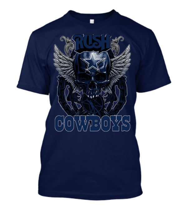 RUSH DALLAS COWBOYS WINGED STAR SKULL T-Shirt