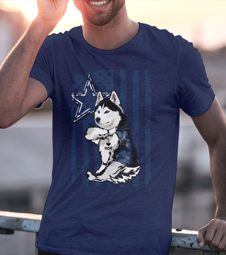 Siberian Husky Dallas Cowboys Star Mom T-Shirt