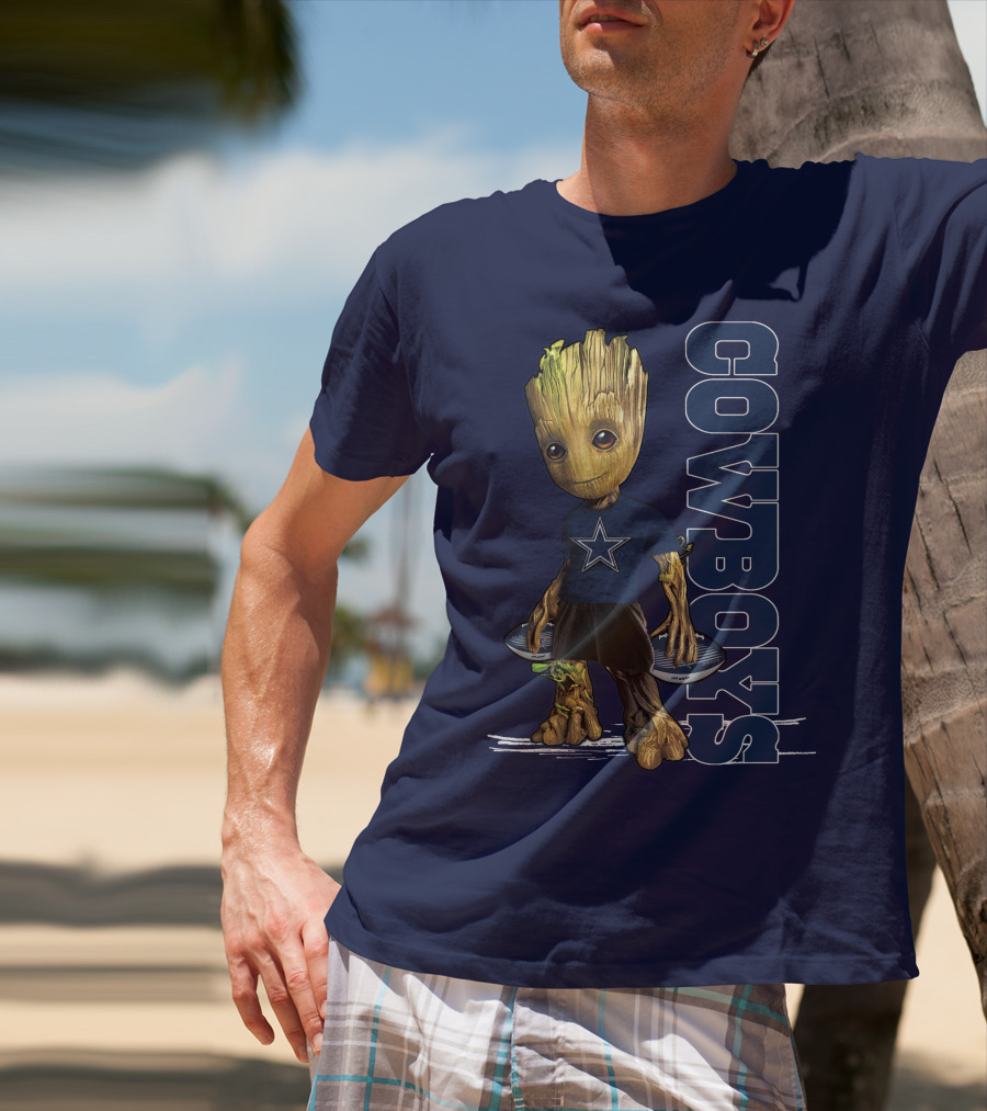 Groot Dallas Cowboys Star Fan T-Shirt