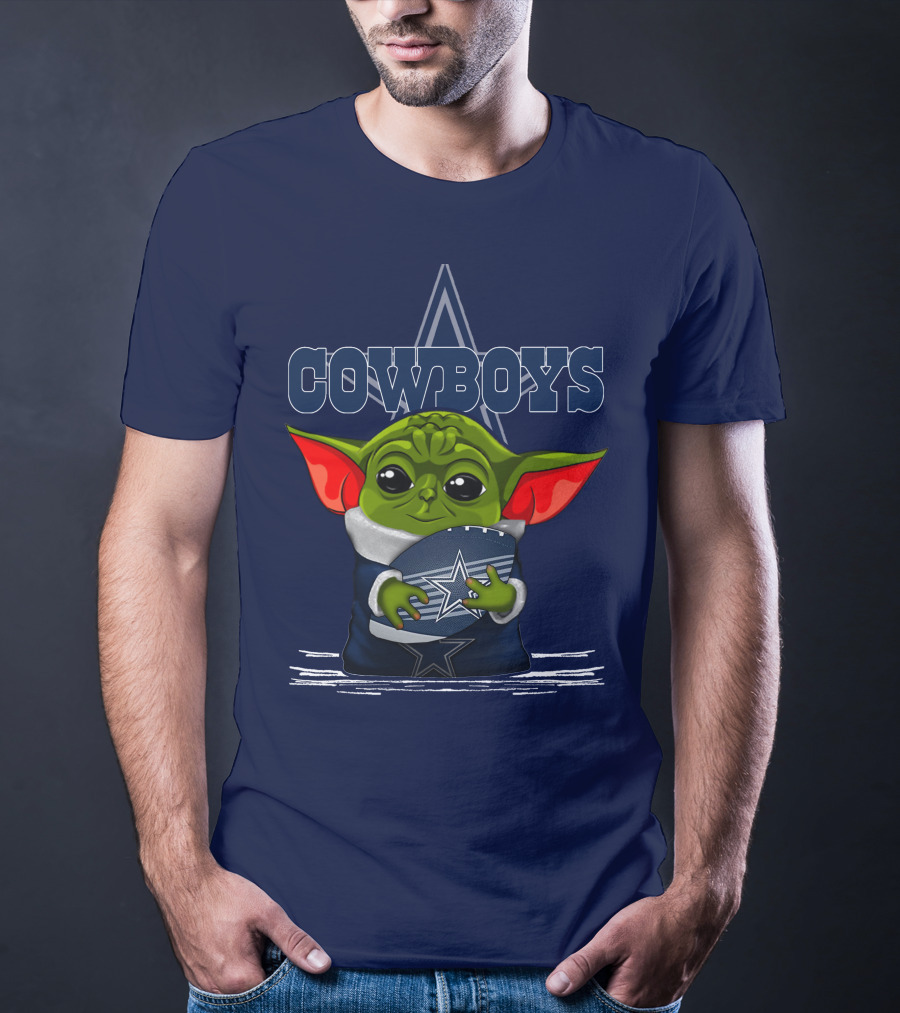 COWBOYS Yoda Holding Football Star T-Shirt