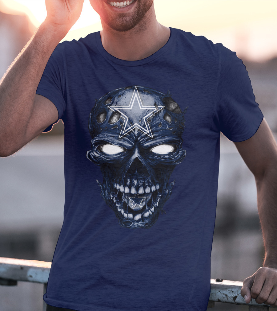 Skull Dallas Cowboys Star Icon NFL Football Fan Gear T-Shirt