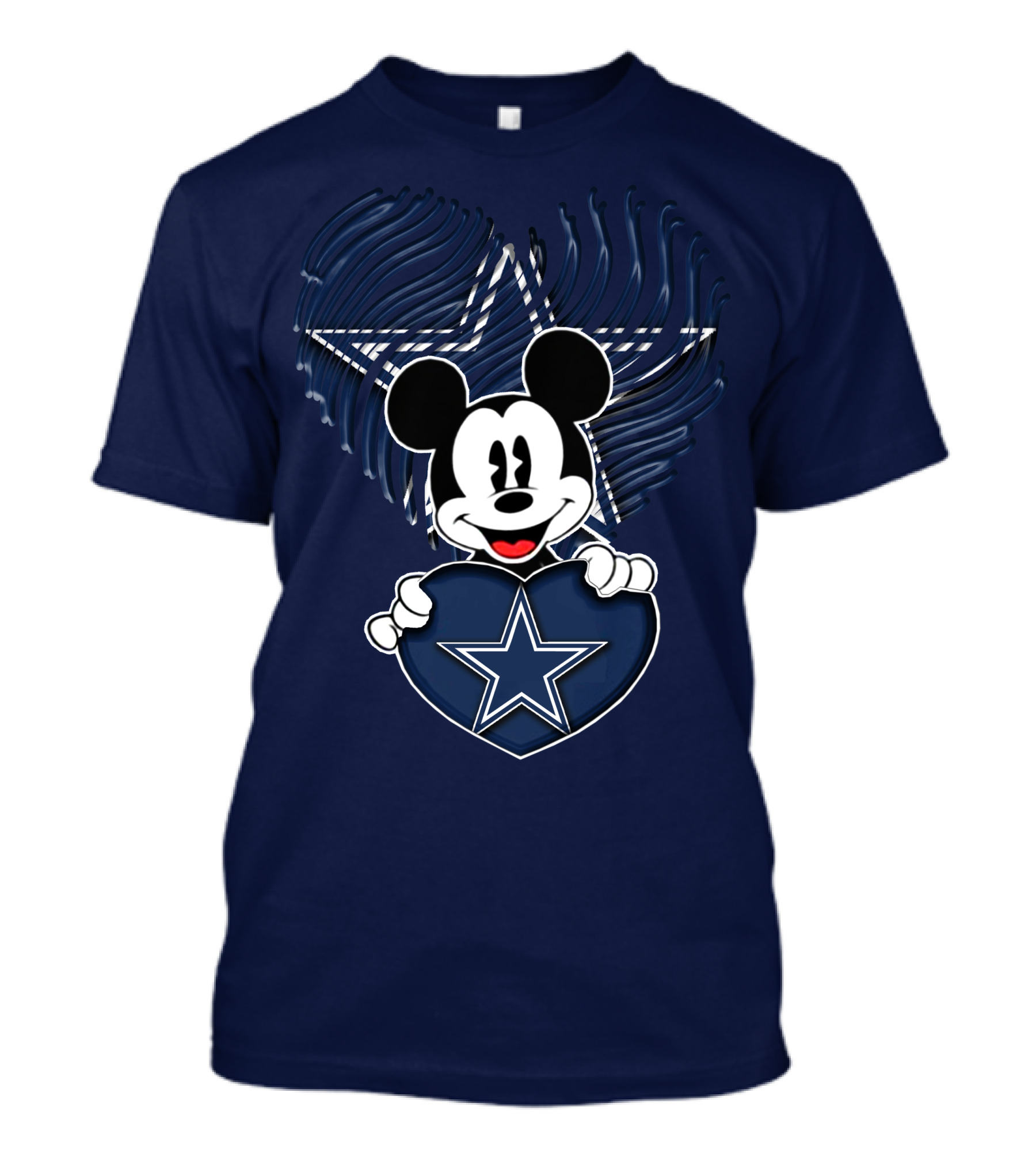 Mick Mouse Heart Star Dallas Cowboys T-Shirt