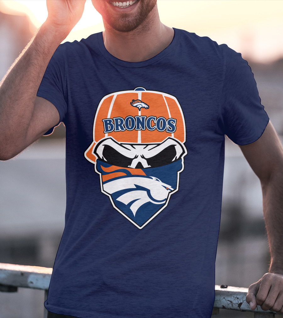 Broncos Skull Bandana Cap Logo Denver Broncos T-Shirt