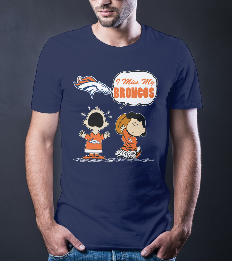 I Miss My Broncos Denver Broncos 72 Comic Style Football Fans T-Shirt