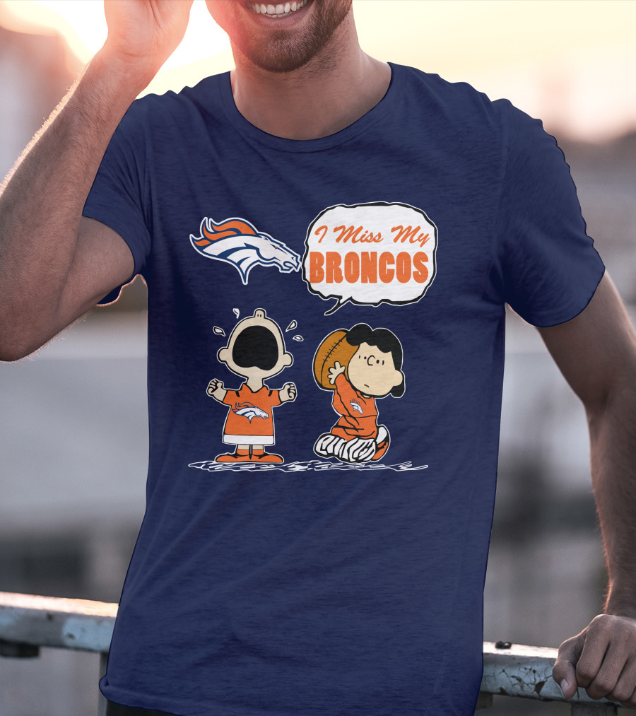 I Miss My Broncos Denver Broncos 72 Comic Style Football Fans T-Shirt
