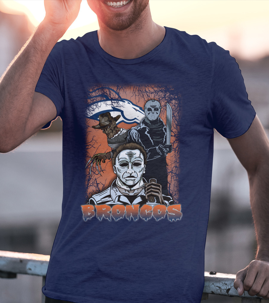 Broncos Horror Icons Halloween Denver T-Shirt