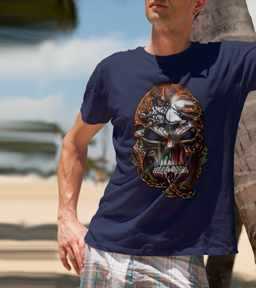 Denver Broncos 53 Skull Art T-Shirt