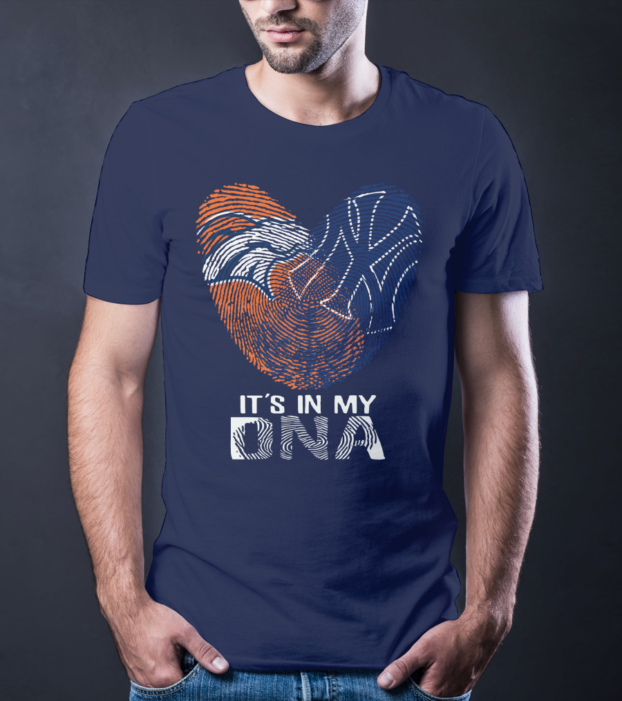 It's In My Dna Denver Broncos 04 Fingerprint Heart T-Shirt