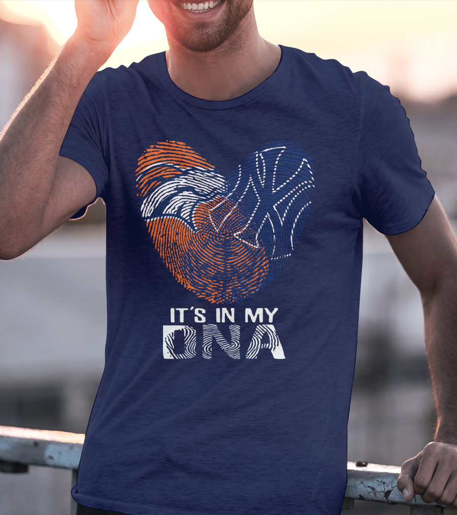 It's In My Dna Denver Broncos 04 Fingerprint Heart T-Shirt