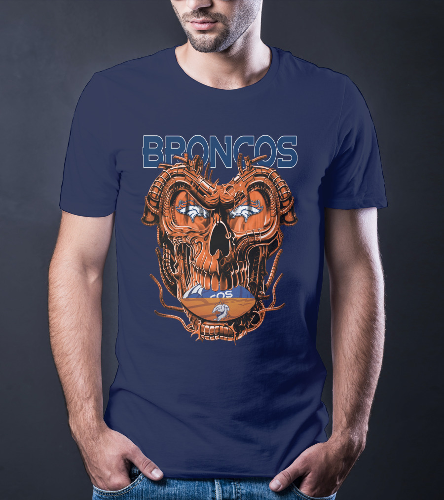 Dragonskull Broncos Football Logo Denver Broncos T-Shirt
