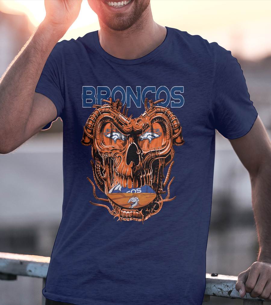 Dragonskull Broncos Football Logo Denver Broncos T-Shirt