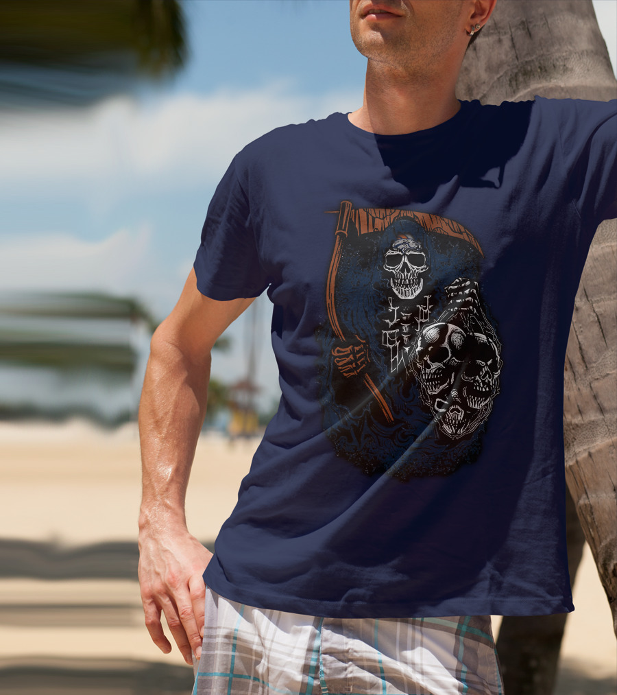 Denver Broncos Grim Reaper Skull Art T-Shirt