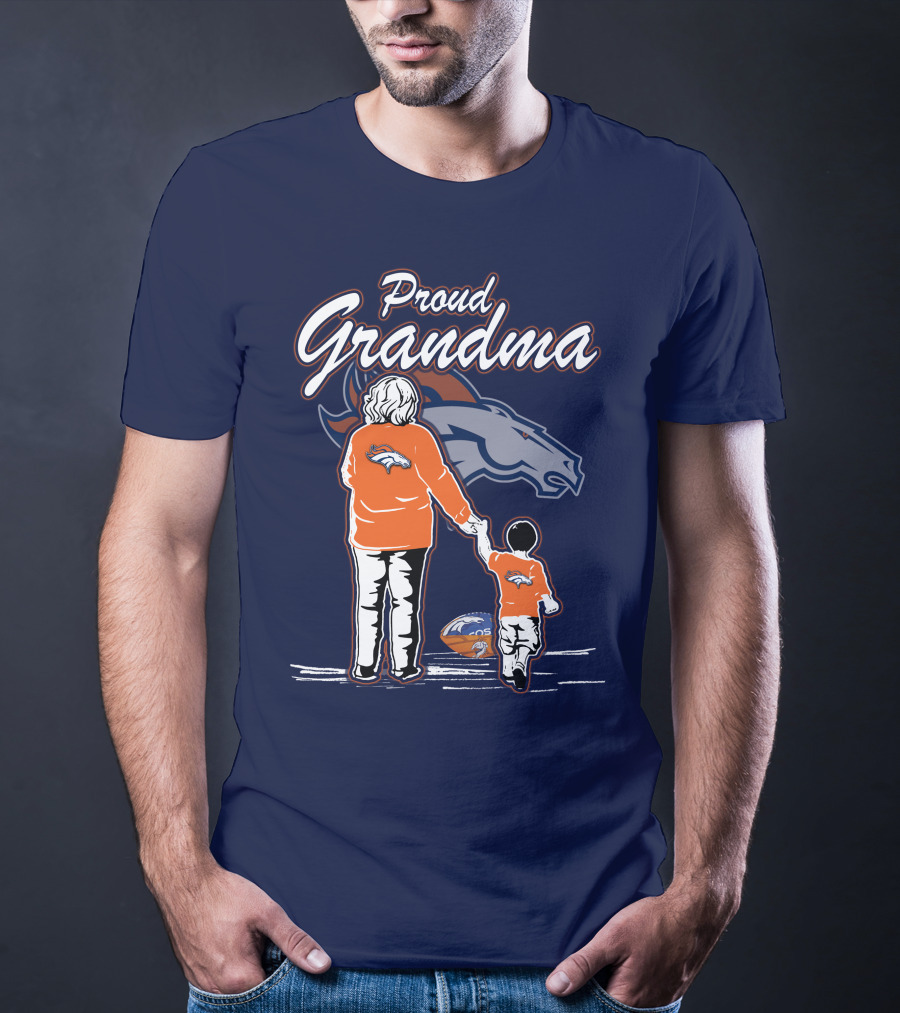 Proud Grandma Denver Broncos Family Football Fan Wears Team Logo T-Shirt