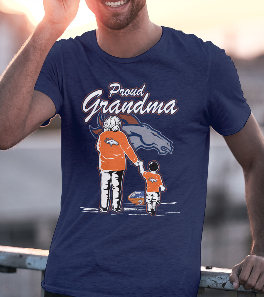 Proud Grandma Denver Broncos Family Football Fan Wears Team Logo T-Shirt
