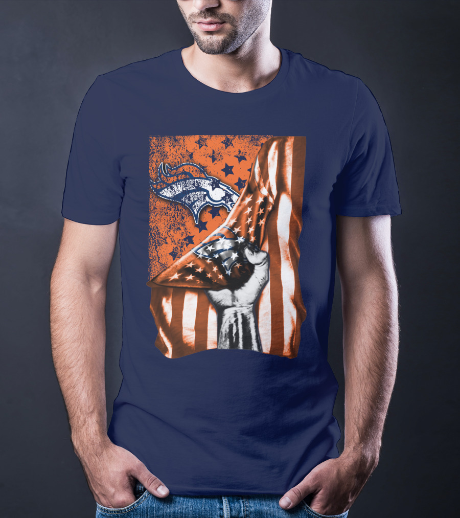 Denver Broncos American Flag Star T-Shirt