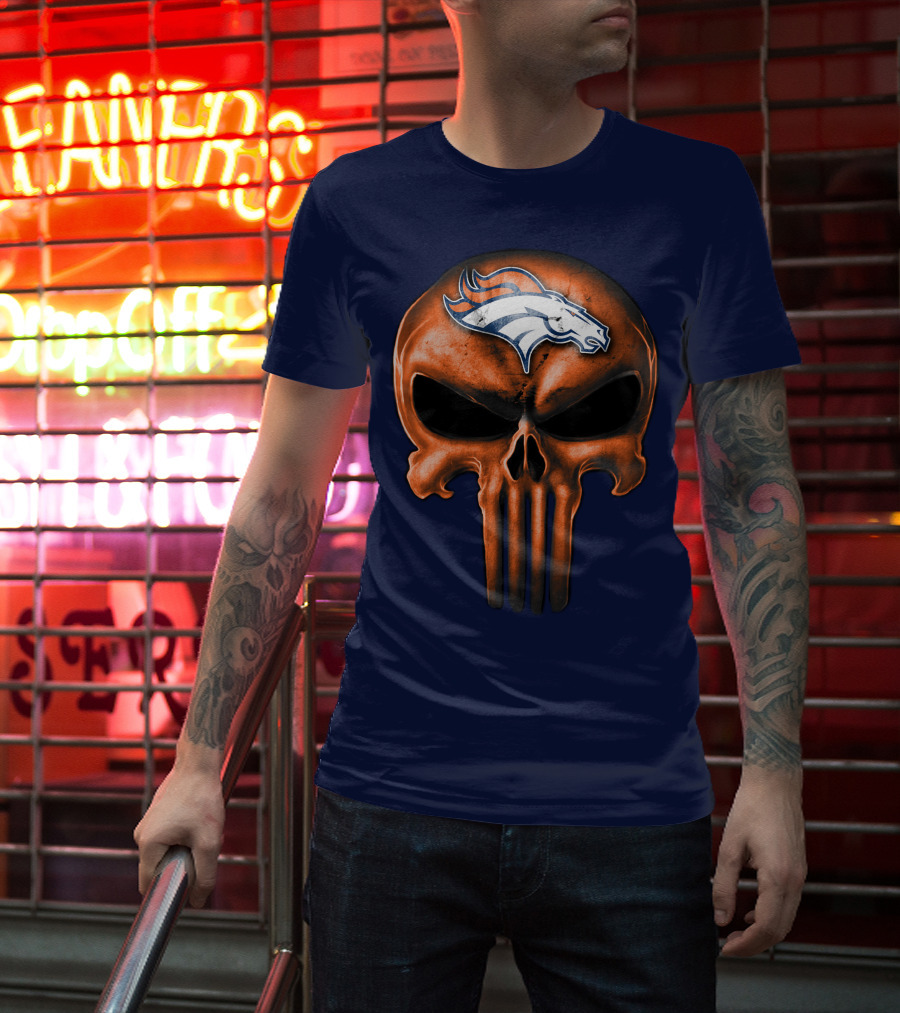 Skull Denver Broncos T-Shirt
