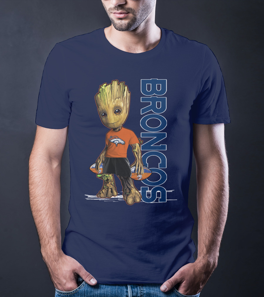 Groot V1 Denver Broncos Football Fan Character T-Shirt