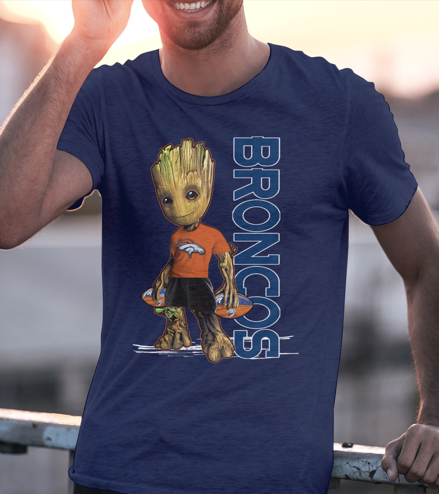 Groot V1 Denver Broncos Football Fan Character T-Shirt