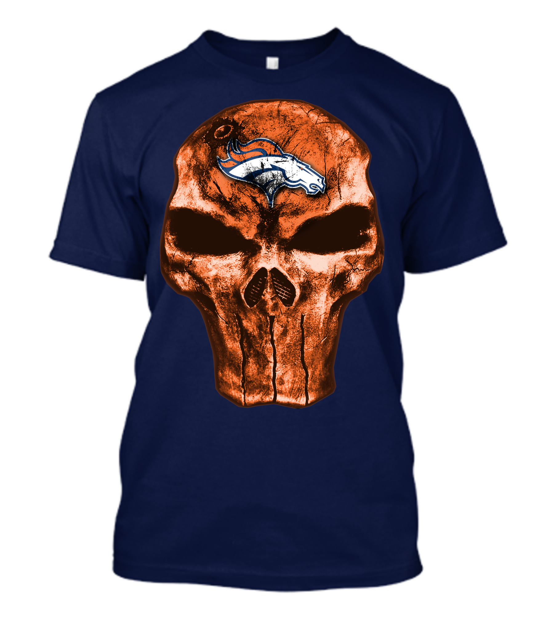 Skull Denver Broncos Logo Skull T-Shirt