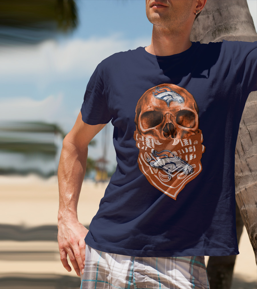Denver Broncos Skull Bandana T-Shirt