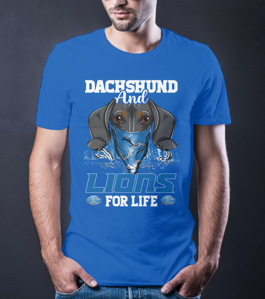 Dachshund And Lions For Life Detroit T-Shirt
