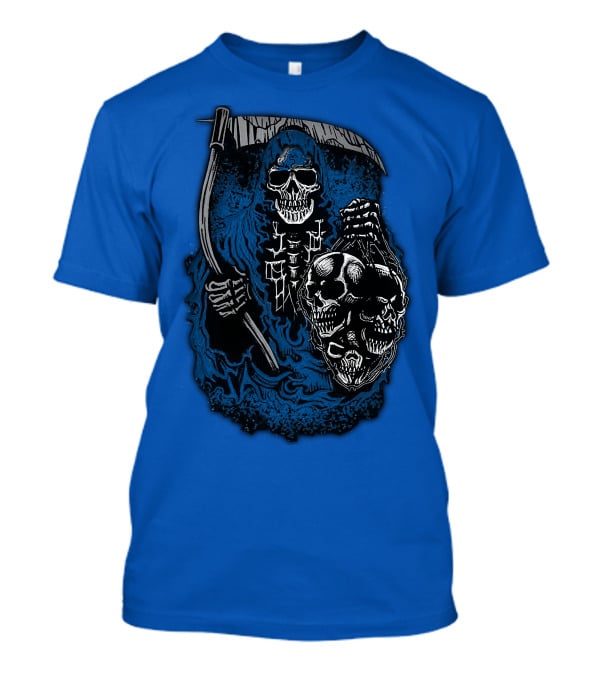 Detroit Lions Grim Reaper Skulls T-Shirt