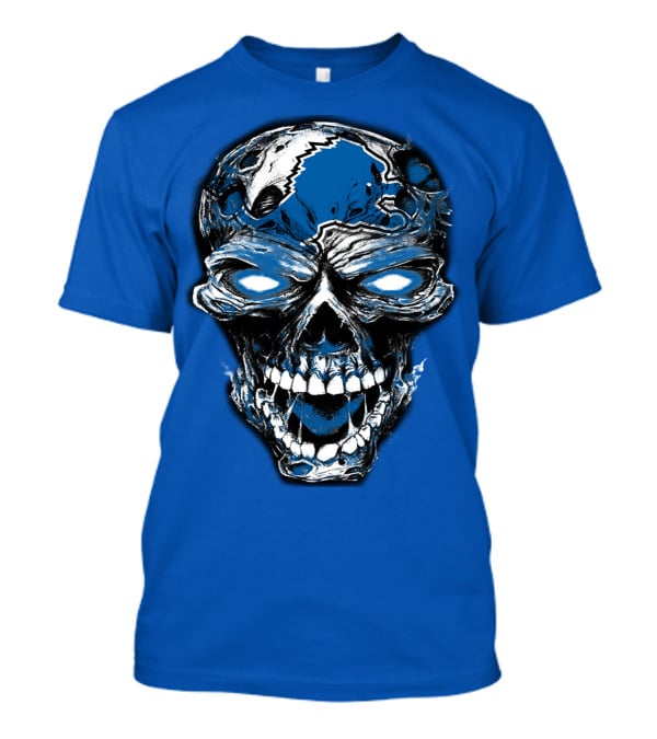Detroit Lions 59 Skull Blue Roar T-Shirt