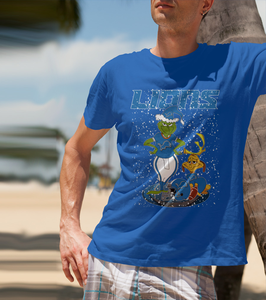 Grinchxmas Detroit Lions Festive Character Crossover T-Shirt