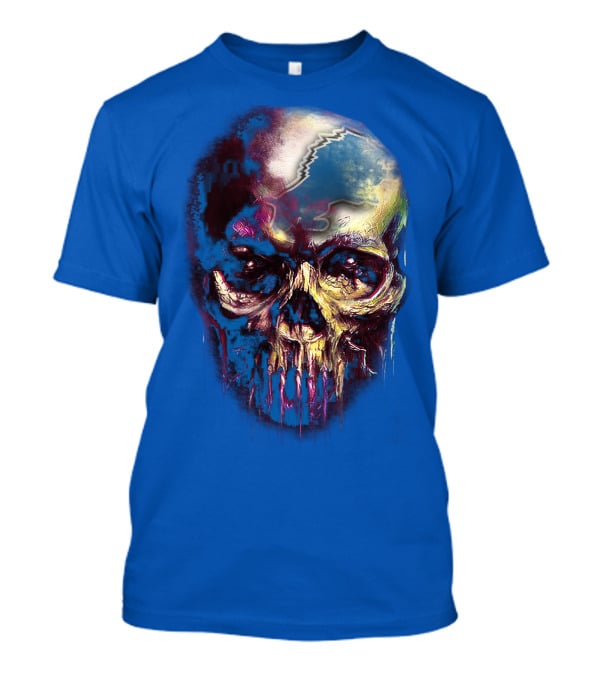 Detroit Lions 25 Skull Design With Blue T-Shirt