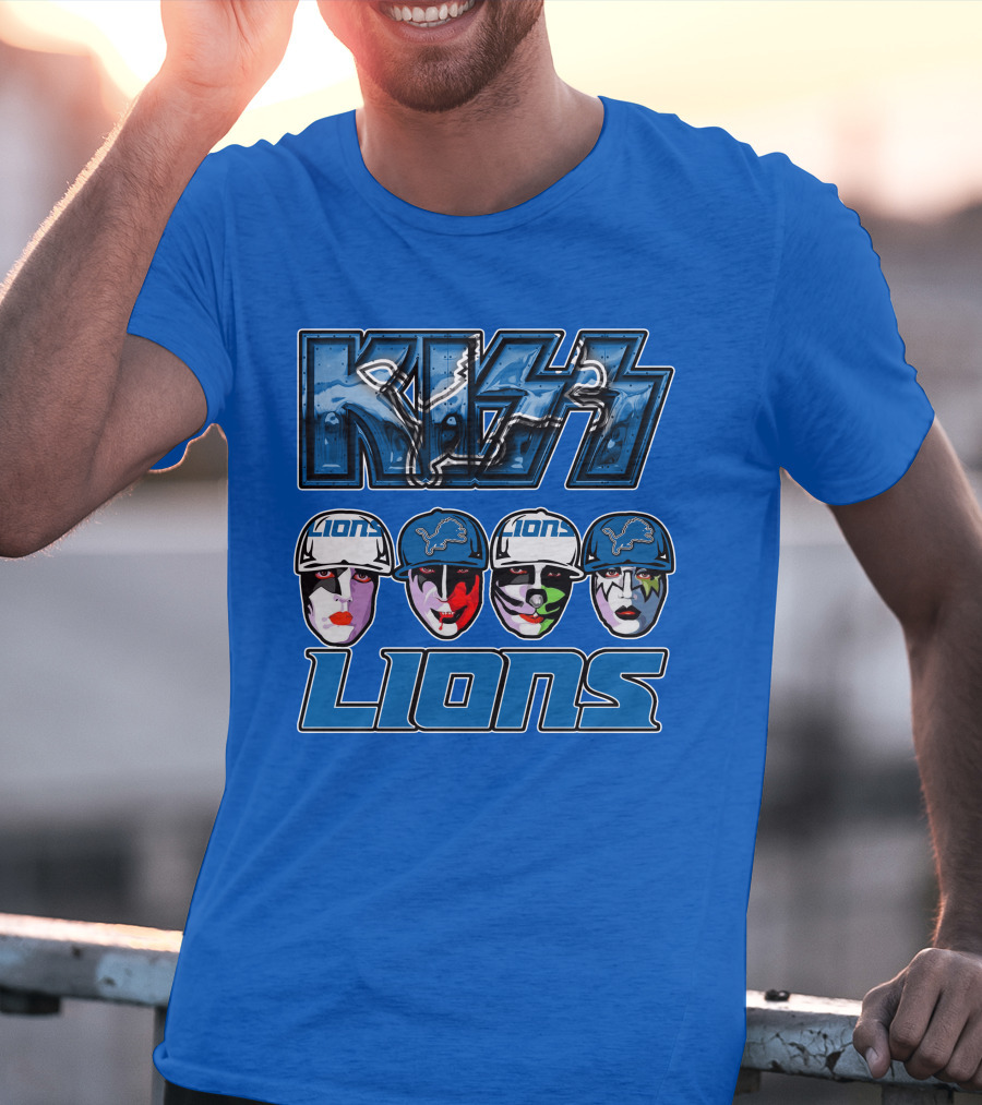KISS Detroit Lions Face Paint Helmets T-Shirt