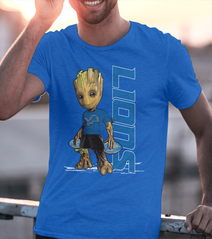 Groot Detroit Lions NFL Team Groot T-Shirt