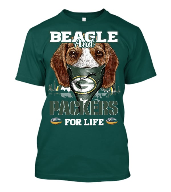Beagle And Packers For Life Green Bay Packers T-Shirt