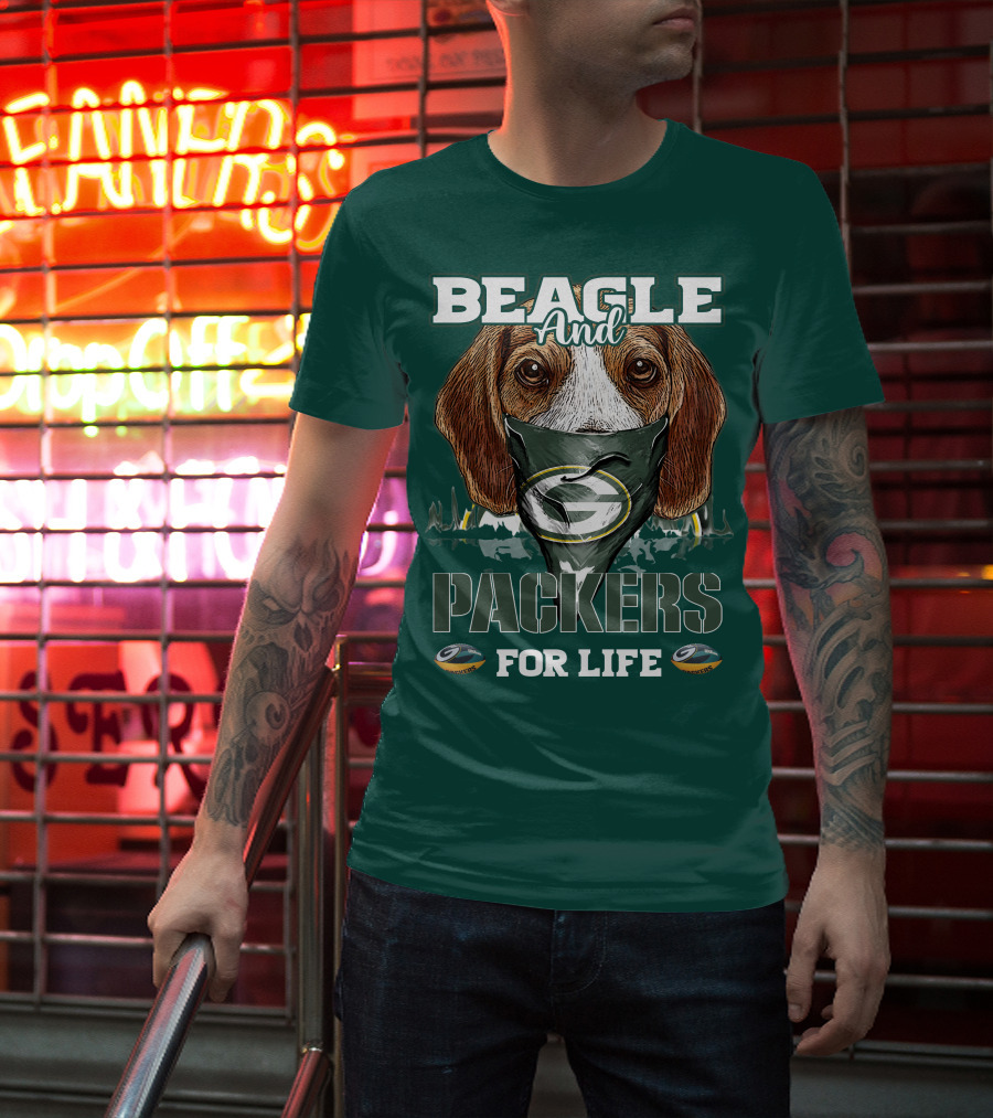 Beagle And Packers For Life Green Bay Packers T-Shirt