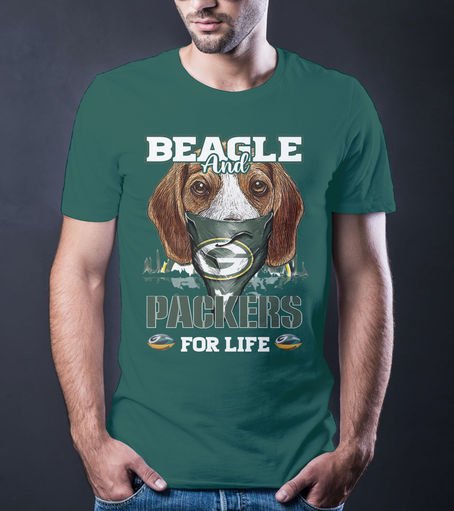 Beagle And Packers For Life Green Bay Packers T-Shirt