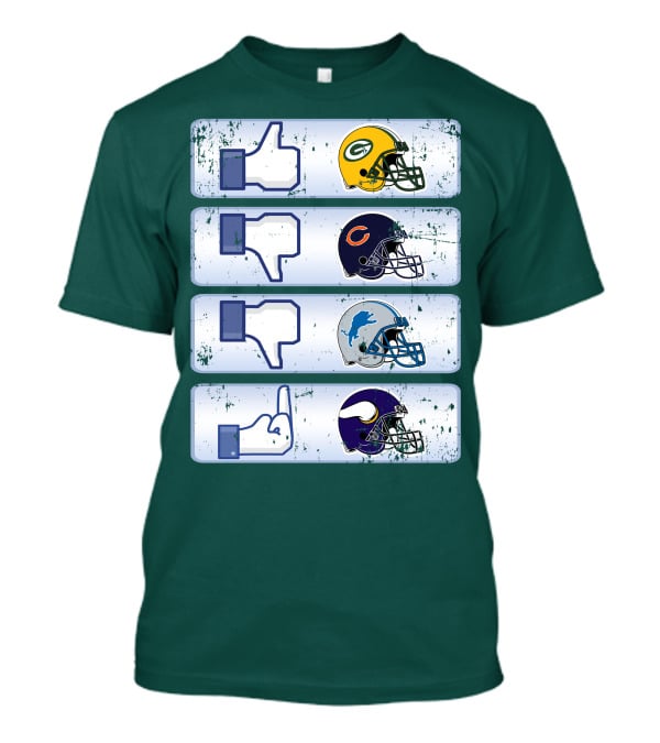 Green Bay Packers Chicago Bears Detroit Lions Minnesota Vikings Nfl Rivalry Icons T-Shirt