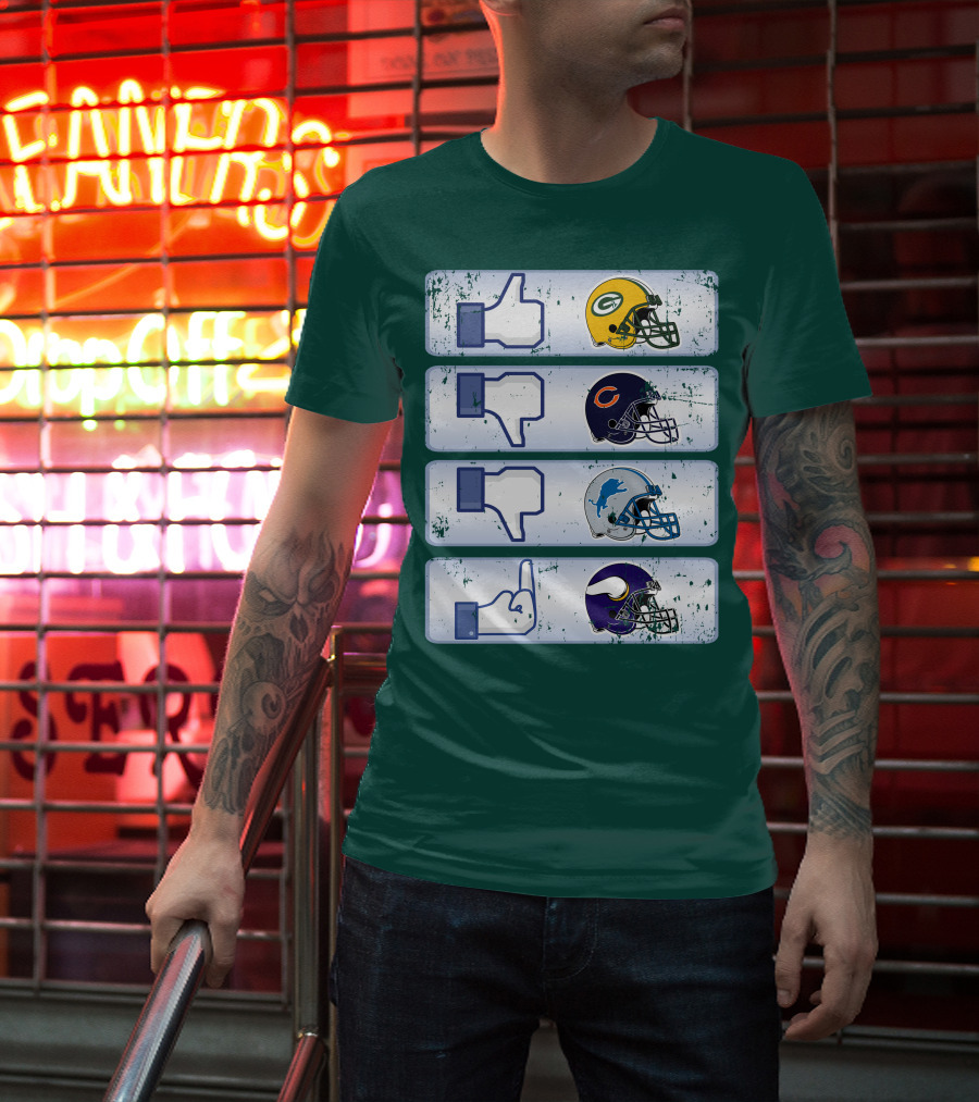 Green Bay Packers Chicago Bears Detroit Lions Minnesota Vikings Nfl Rivalry Icons T-Shirt