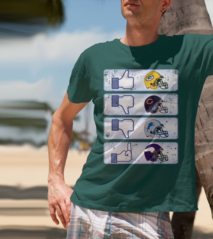 Green Bay Packers Chicago Bears Detroit Lions Minnesota Vikings Nfl Rivalry Icons T-Shirt