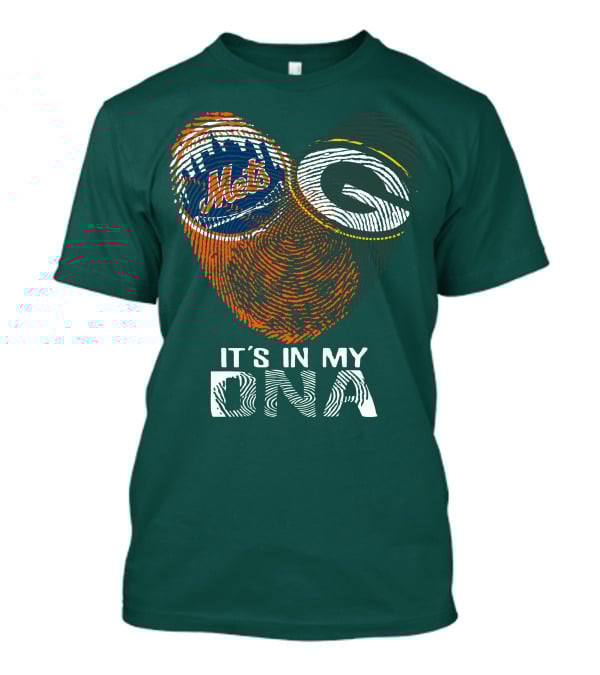 Green Bay Packers New York Mets It's In My Dna T-Shirt