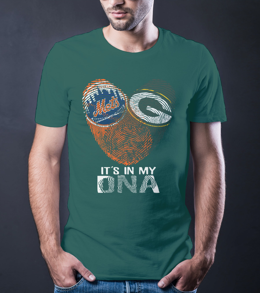 Green Bay Packers New York Mets It's In My Dna T-Shirt