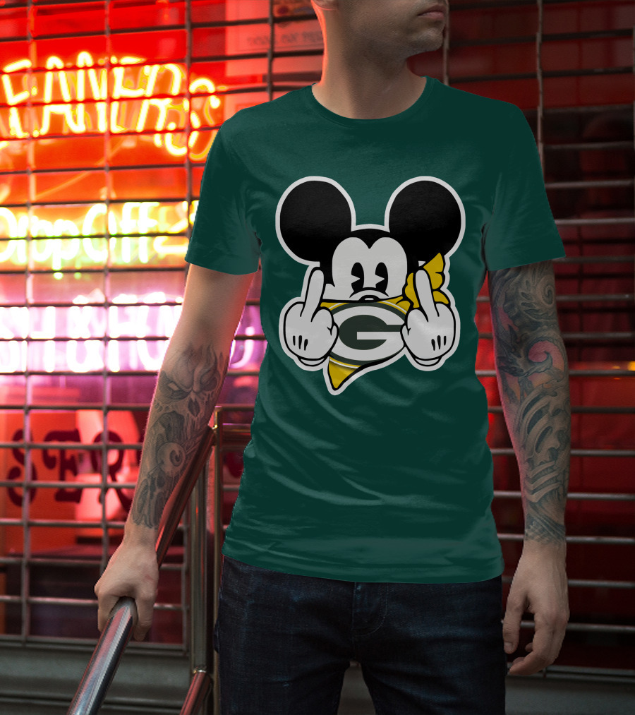 Green Bay Packers Mickey Gesture Fandom T-Shirt
