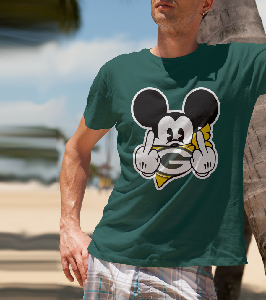 Green Bay Packers Mickey Gesture Fandom T-Shirt