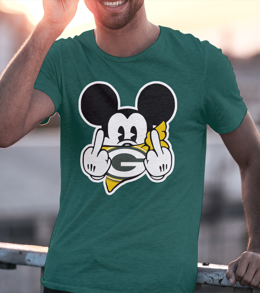 Green Bay Packers Mickey Gesture Fandom T-Shirt