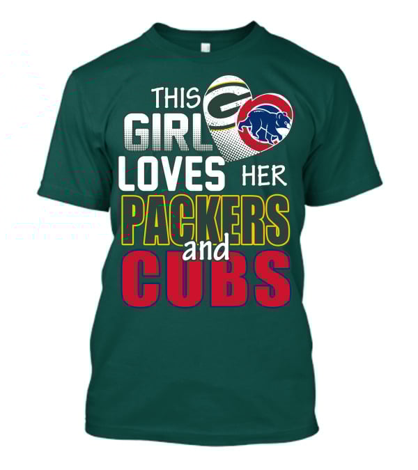 This Girl Loves Her Packers And Cubs T-Shirt