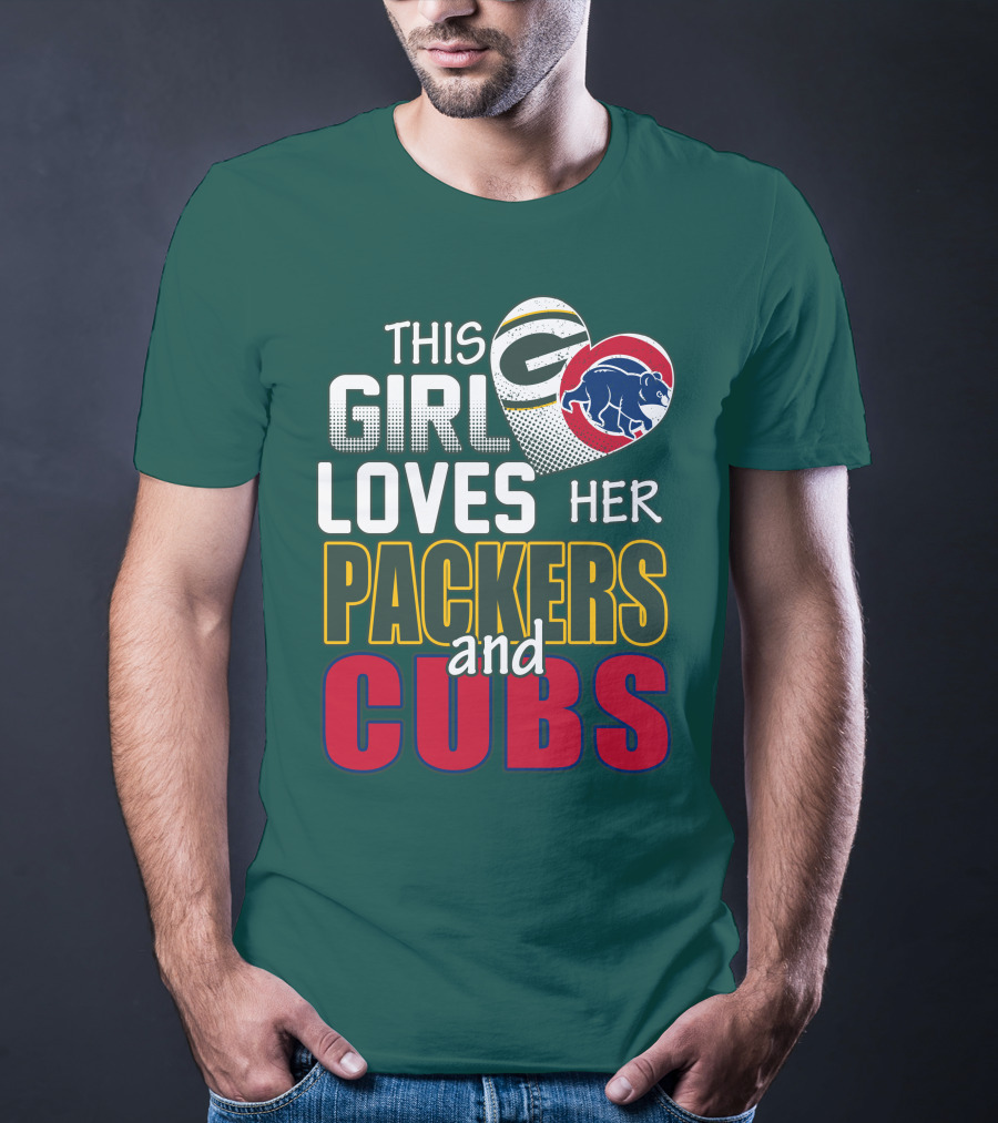 This Girl Loves Her Packers And Cubs T-Shirt