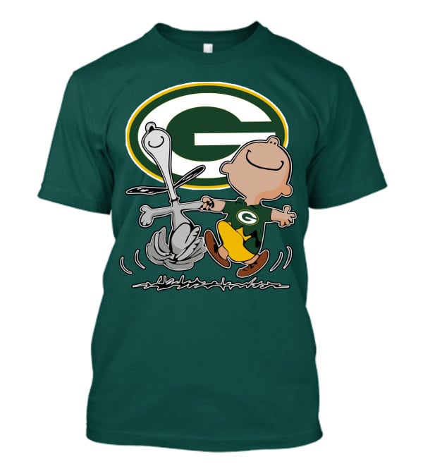 Green Bay Packers Snoopy Charlie Brown Fan Celebration T-Shirt