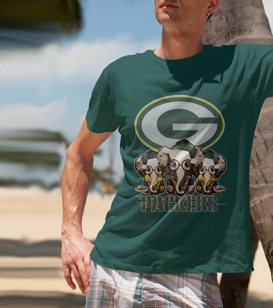 Elephant Packers Christmas Green Bay Packers T-Shirt