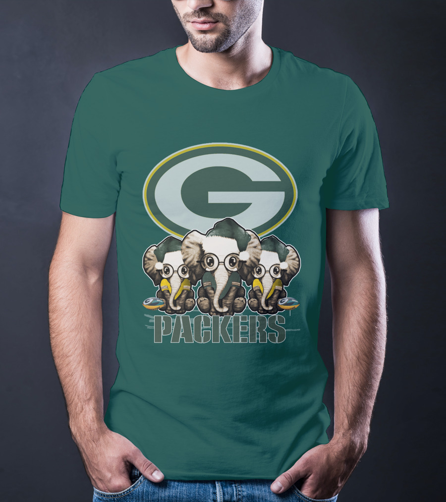 Elephant Packers Christmas Green Bay Packers T-Shirt