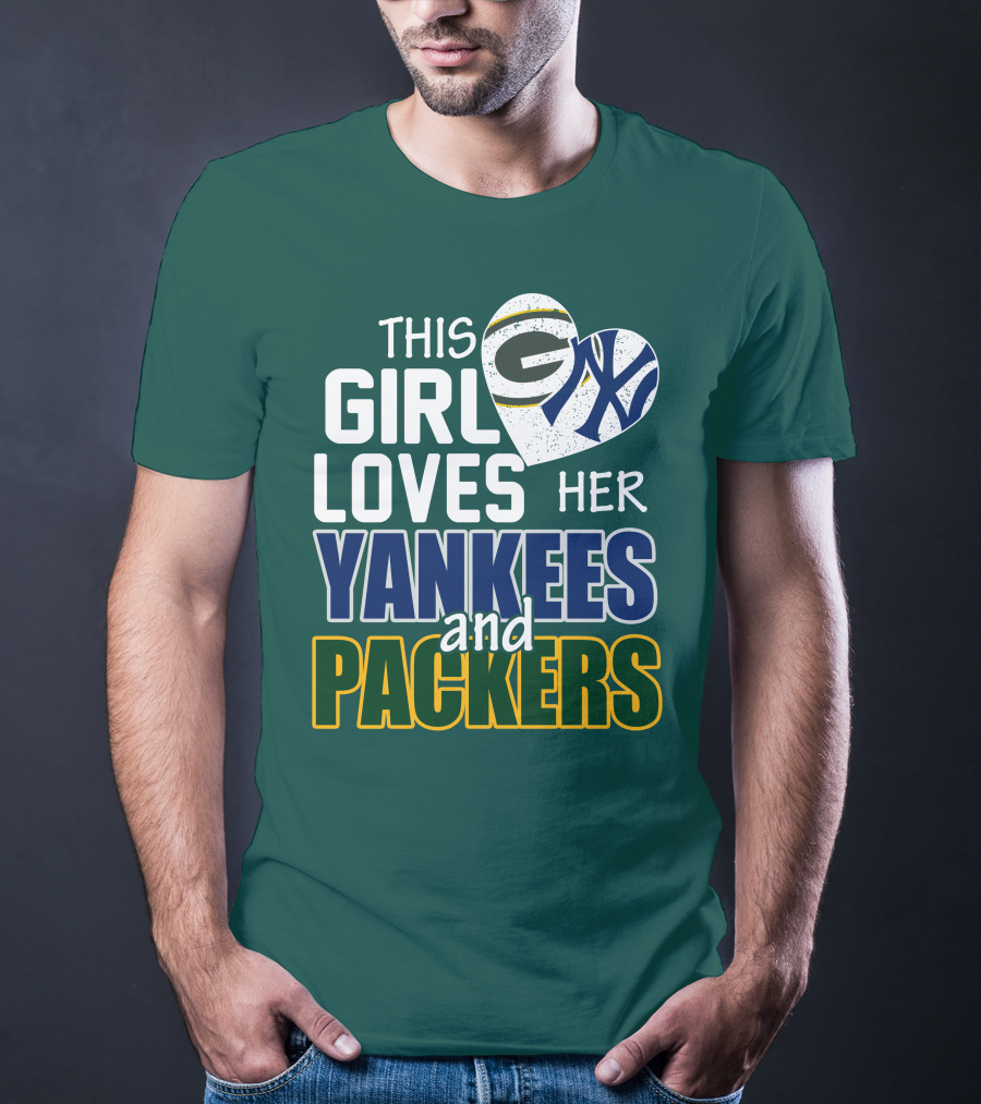 This Girl Loves Her Yankees And Packers T-Shirt